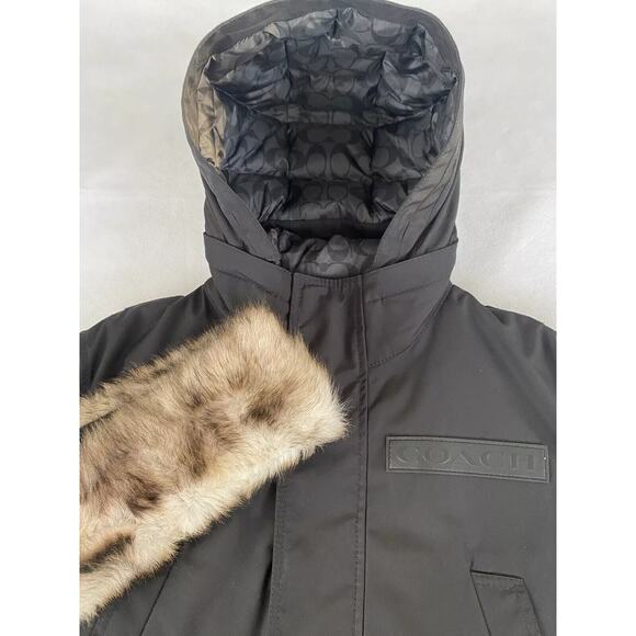 COACH Men's 3-in-1 Parka Snorkel Jacket X-Small Black Shearling Hood 3088 - Picture 11 of 15